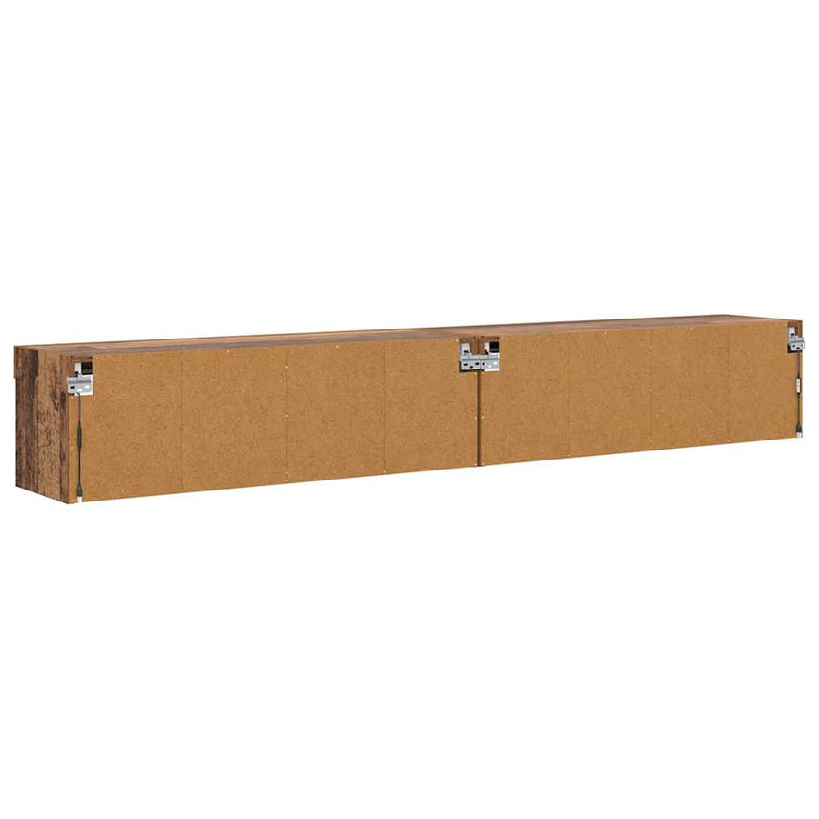 Tv Wandkasten Panama 2 Pcs Oudhout 100 X 30 X 30 Cm Oud hout