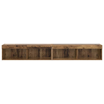 Tv Wandkasten Panama 2 Pcs Oudhout 100 X 30 X 30 Cm Oud hout
