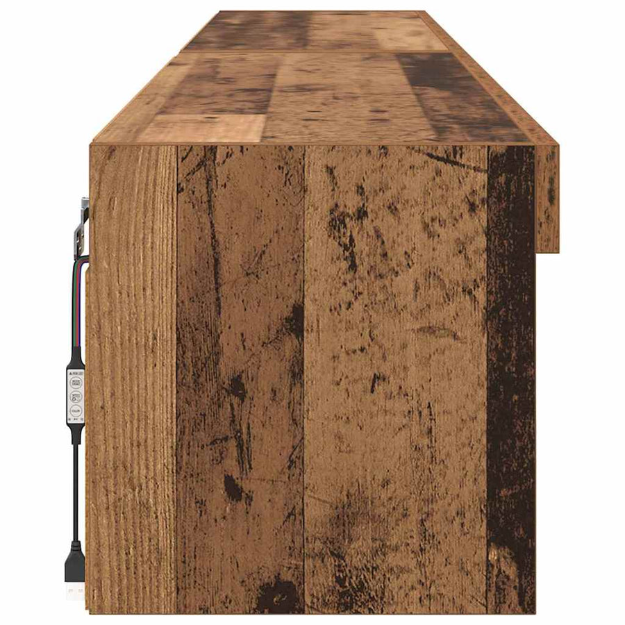 Tv Wandkasten Panama 2 Pcs Oudhout 100 X 30 X 30 Cm Oud hout
