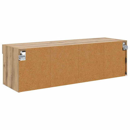 Tv-Wandkast Panama Artisan Eiken 100 X 30 X 30 Cm Bewerkt Hout artisanaal eikenkleurig