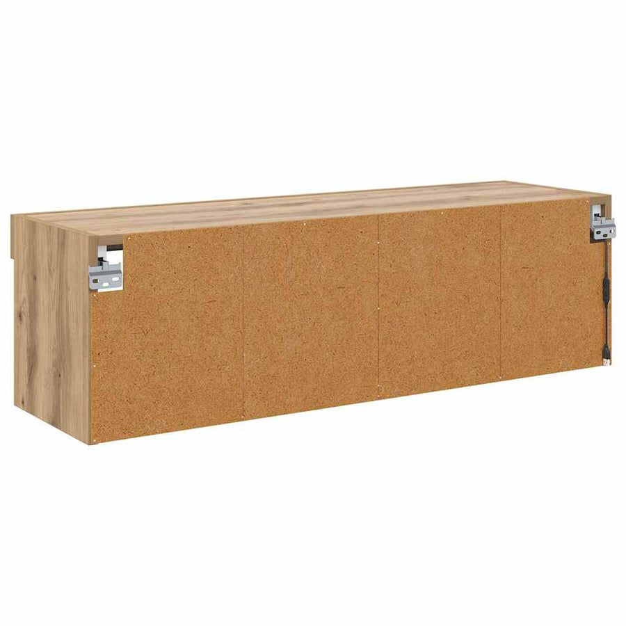 Tv-Wandkast Panama Artisan Eiken 100 X 30 X 30 Cm Bewerkt Hout artisanaal eikenkleurig