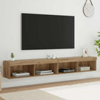 Tv-wandkasten set 2x 100x30x30 cm artisan eiken