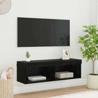 Tv-wandkast 100x30x30 cm zwart eiken bewerkt hout