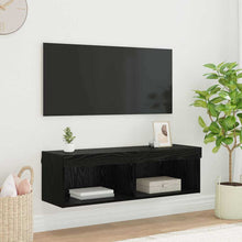 Tv-Wandkast Panama 100 X 30 X 30 Cm Bewerkt Hout Zwart eiken