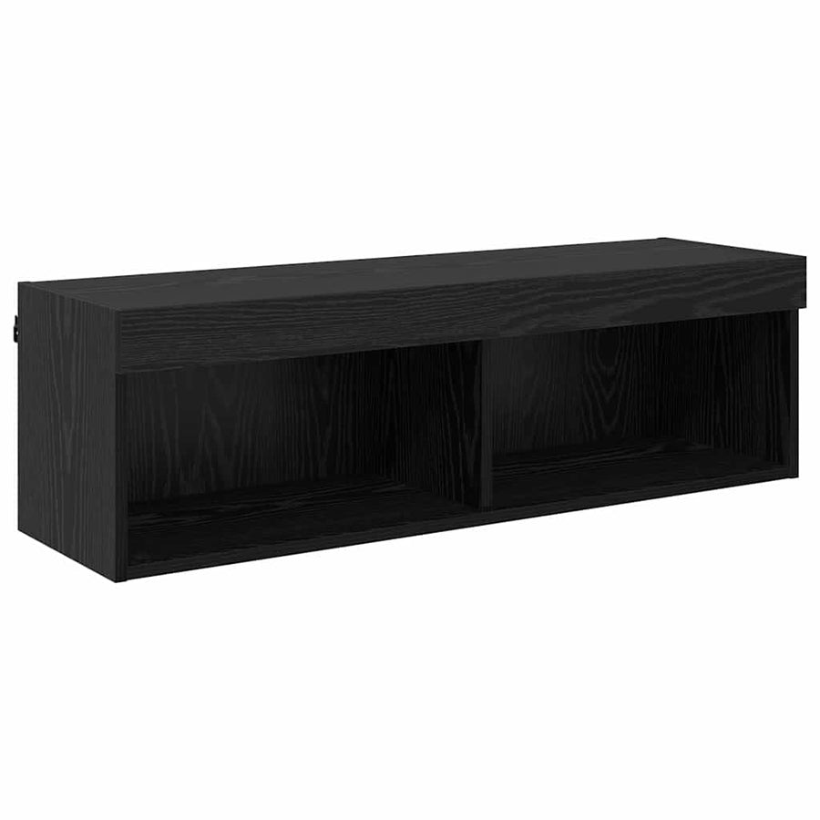 Tv-Wandkast Panama 100 X 30 X 30 Cm Bewerkt Hout Zwart eiken