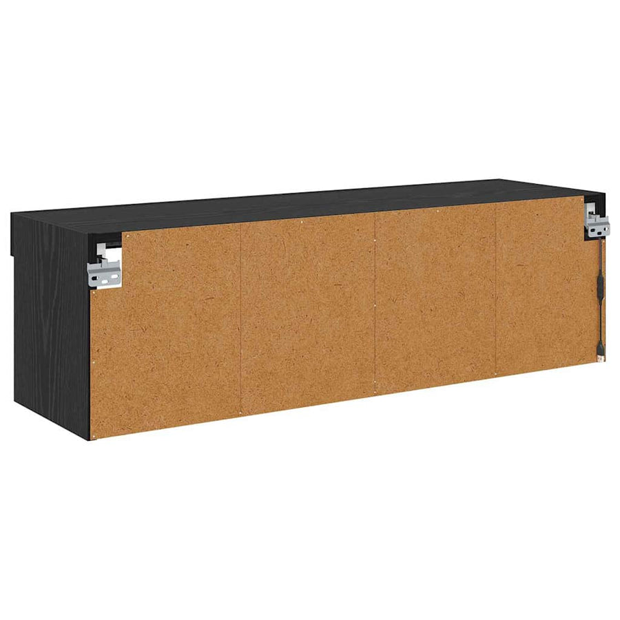 Tv-Wandkast Panama 100 X 30 X 30 Cm Bewerkt Hout Zwart eiken