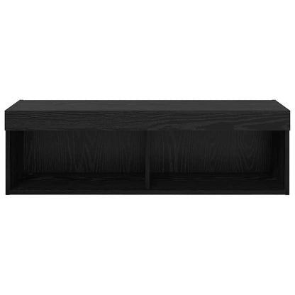 Tv-Wandkast Panama 100 X 30 X 30 Cm Bewerkt Hout Zwart eiken