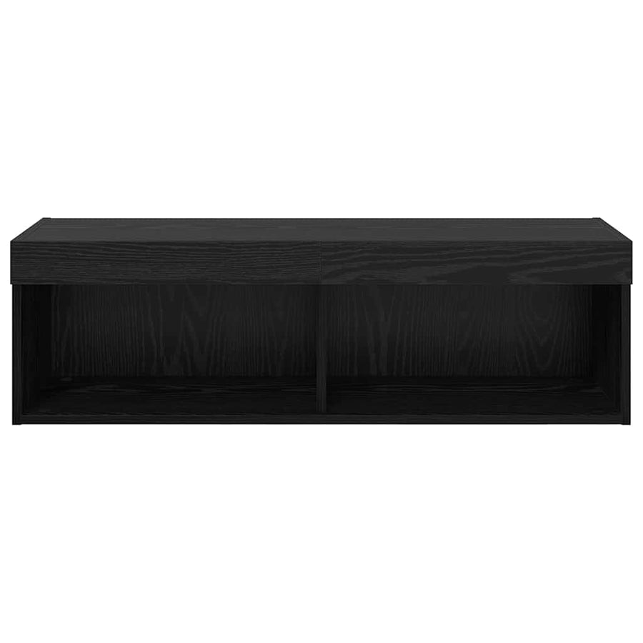 Tv-Wandkast Panama 100 X 30 X 30 Cm Bewerkt Hout Zwart eiken
