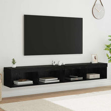 Tv Wandkasten Panama 2 Pcs 100 X 30 X 30 Cm Zwart eiken