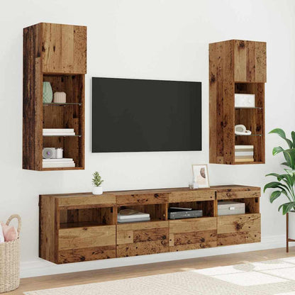 Tv Wandkast Oud Hout 40 X 30 X 40 Cm Bewerkt Hout