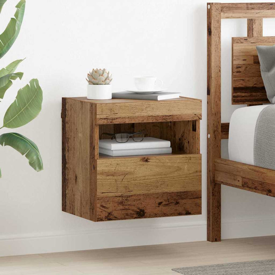 Tv Wandkasten 2 Pcs Oud Hout 40 X 30 X 40 Cm Bewerkt Hout