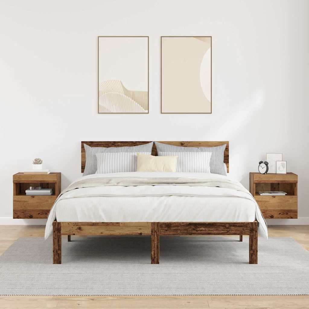 Tv Wandkasten 2 Pcs Oud Hout 40 X 30 X 40 Cm Bewerkt Hout