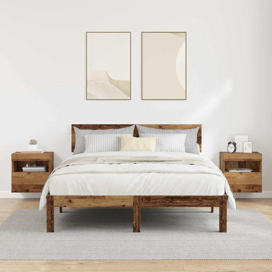 Tv Wandkasten 2 Pcs Oud Hout 40 X 30 X 40 Cm Bewerkt Hout