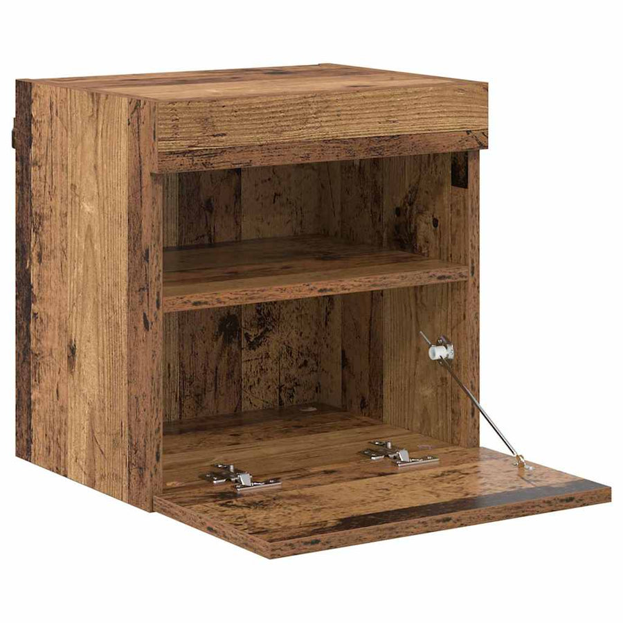 Tv Wandkasten 2 Pcs Oud Hout 40 X 30 X 40 Cm Bewerkt Hout