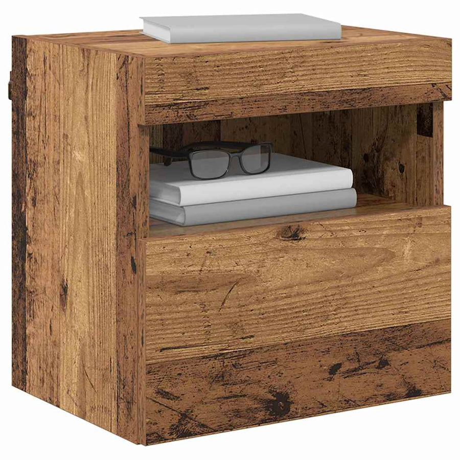 Tv Wandkasten 2 Pcs Oud Hout 40 X 30 X 40 Cm Bewerkt Hout