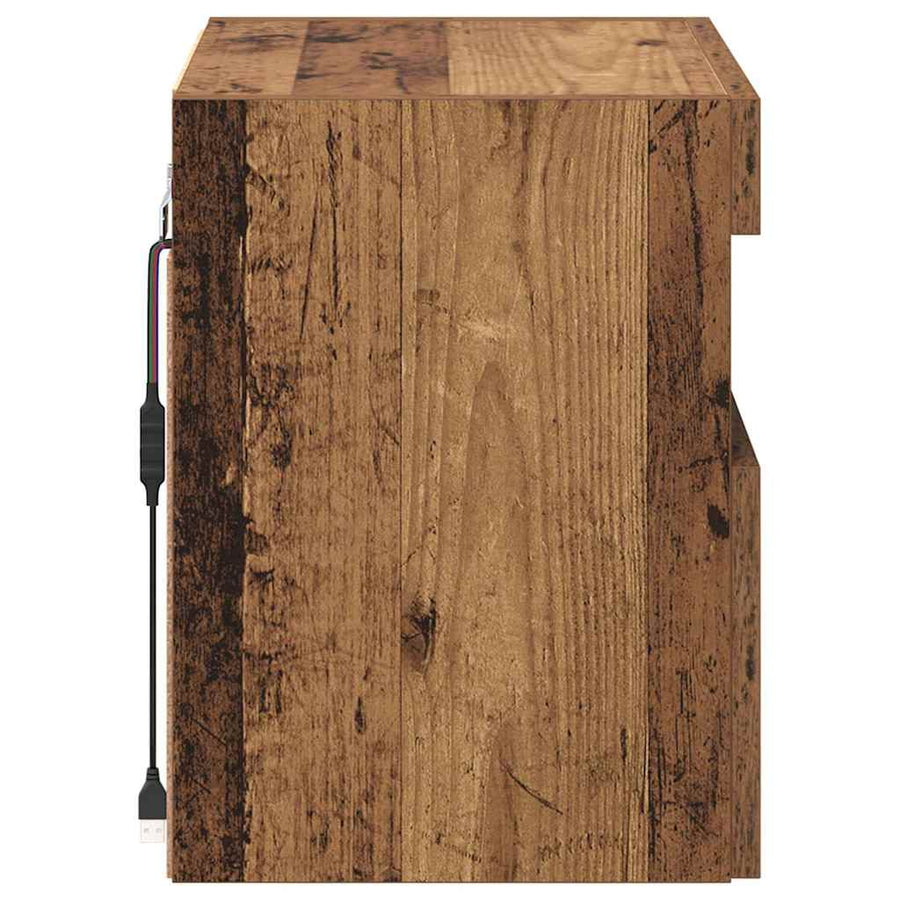 Tv Wandkasten 2 Pcs Oud Hout 40 X 30 X 40 Cm Bewerkt Hout