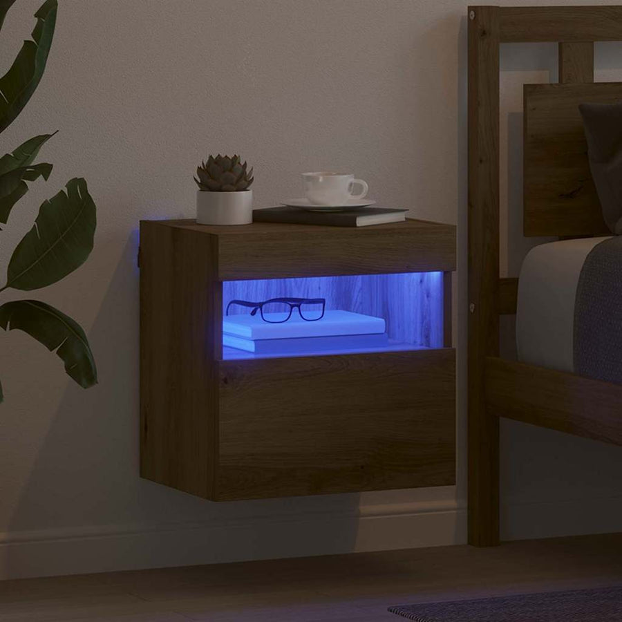 Tv Wandkast Artisan Eiken 40 X 30 X 40 Cm Bewerkt Hout