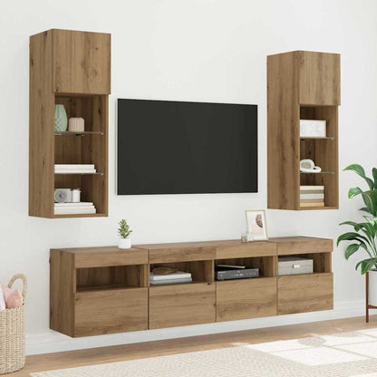 Tv Wandkast Artisan Eiken 40 X 30 X 40 Cm Bewerkt Hout