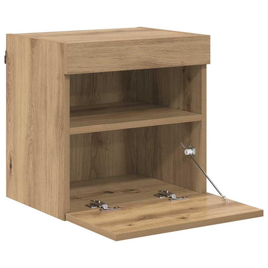 Tv Wandkast Artisan Eiken 40 X 30 X 40 Cm Bewerkt Hout