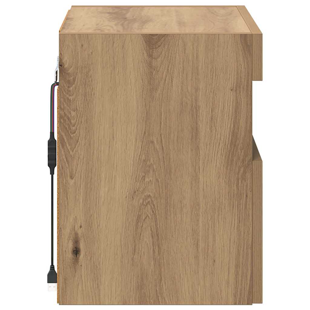 Tv Wandkast Artisan Eiken 40 X 30 X 40 Cm Bewerkt Hout