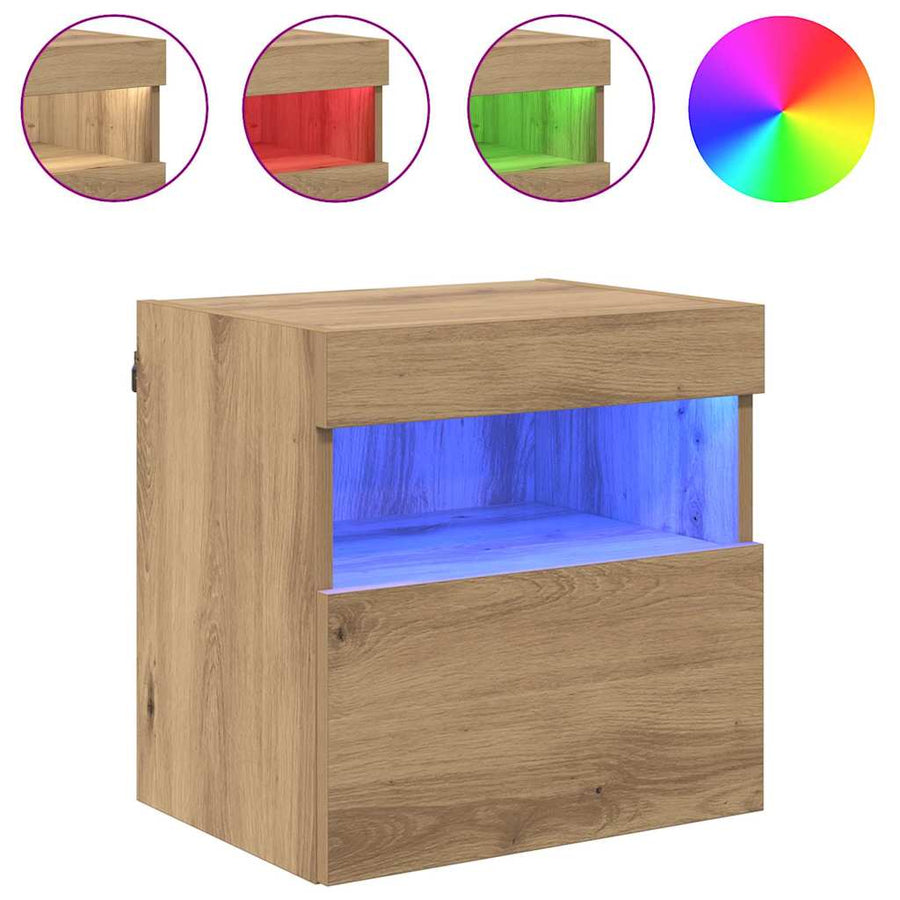 Tv Wandkast Artisan Eiken 40 X 30 X 40 Cm Bewerkt Hout