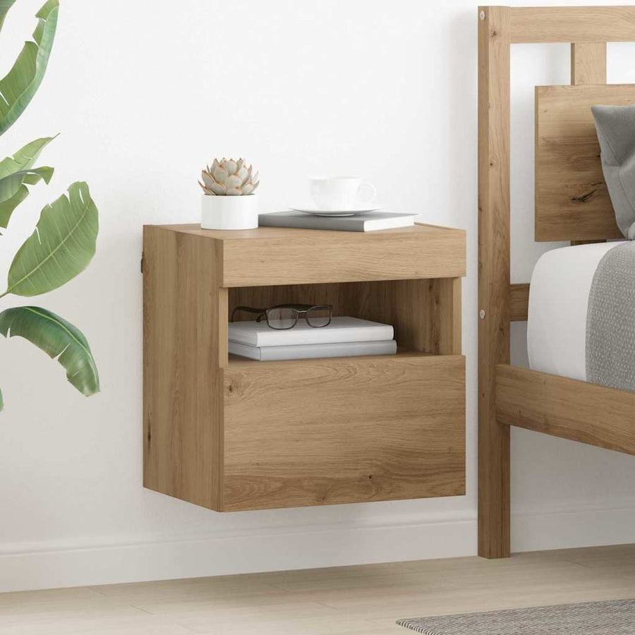 Tv Wandkasten 2 Pcs Artisan Eiken 40 X 30 X 40 Cm Bewerkt Hout