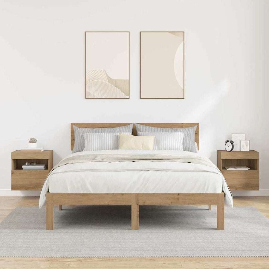 Tv Wandkasten 2 Pcs Artisan Eiken 40 X 30 X 40 Cm Bewerkt Hout