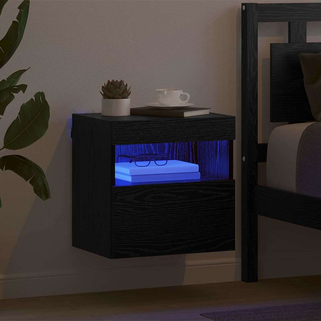 Tv Wandkast Zwart Eiken 40 X 30 X 40 Cm Bewerkt Hout