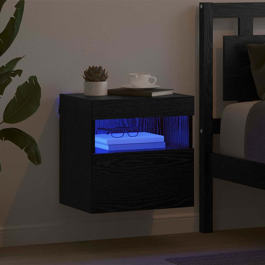 Tv Wandkast Zwart Eiken 40 X 30 X 40 Cm Bewerkt Hout