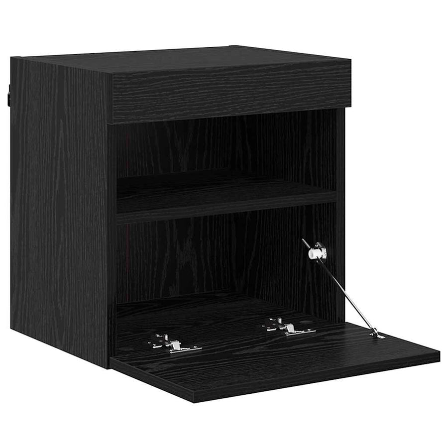 Tv Wandkast Zwart Eiken 40 X 30 X 40 Cm Bewerkt Hout