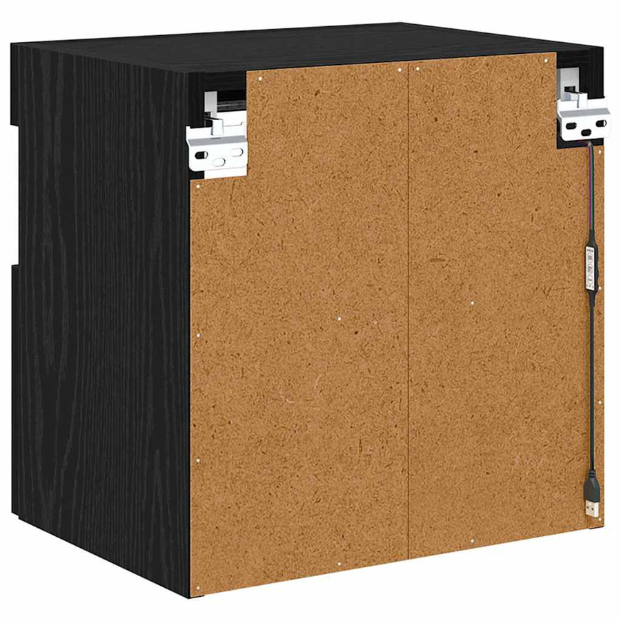 Tv Wandkast Zwart Eiken 40 X 30 X 40 Cm Bewerkt Hout