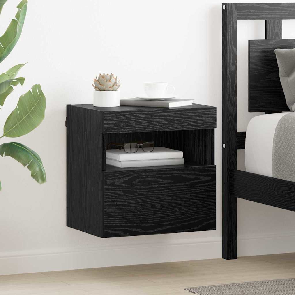 Tv Wandkasten 2 Pcs Zwart Eiken 40 X 30 X 40 Cm Bewerkt Hout