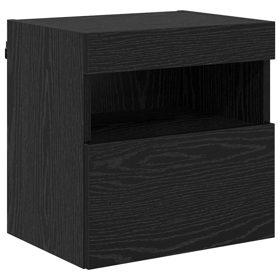 Tv Wandkasten 2 Pcs Zwart Eiken 40 X 30 X 40 Cm Bewerkt Hout