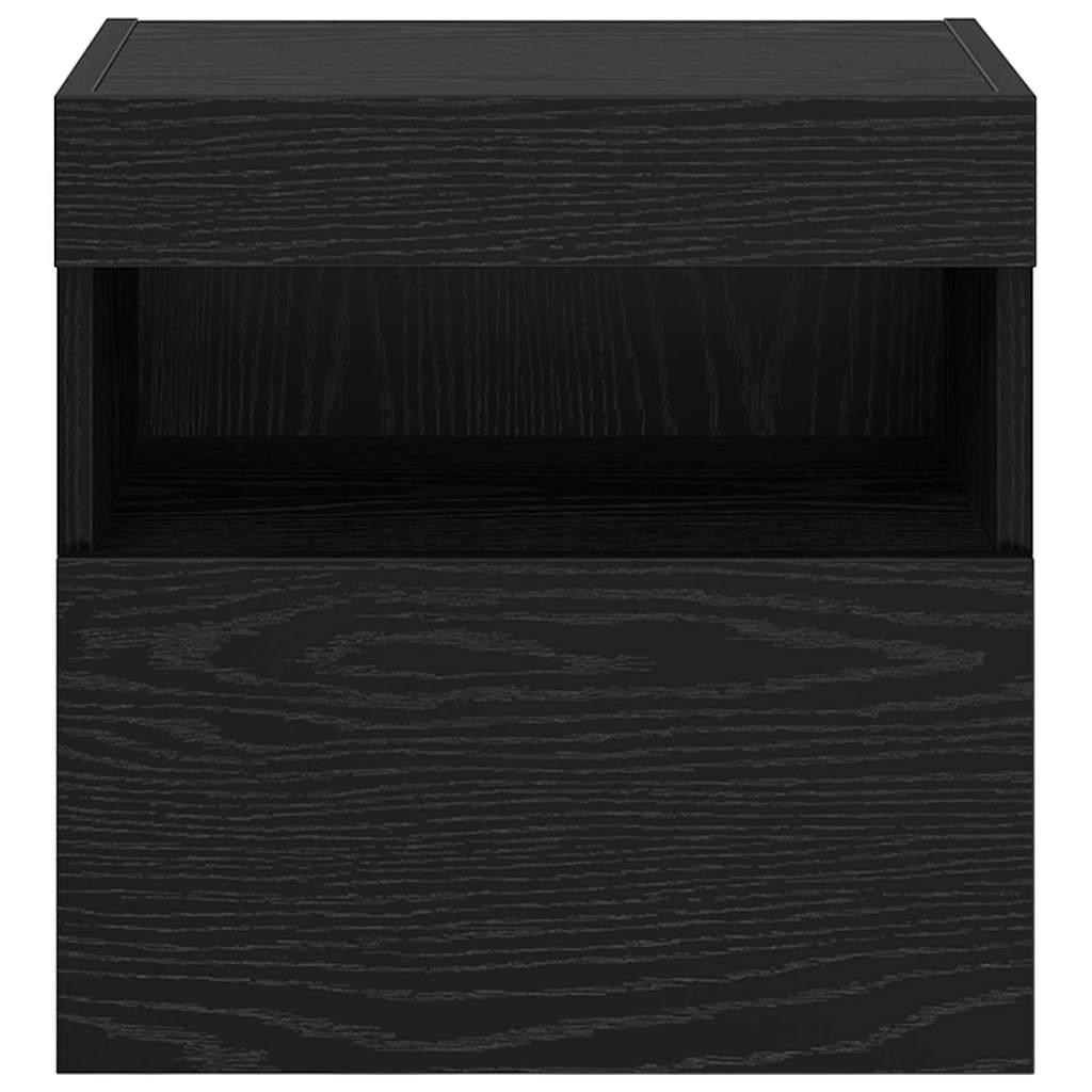 Tv Wandkasten 2 Pcs Zwart Eiken 40 X 30 X 40 Cm Bewerkt Hout