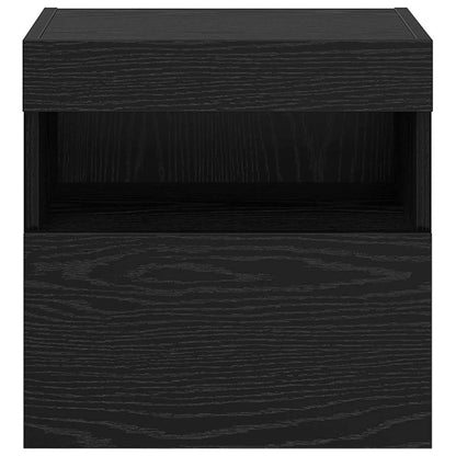 Tv Wandkasten 2 Pcs Zwart Eiken 40 X 30 X 40 Cm Bewerkt Hout