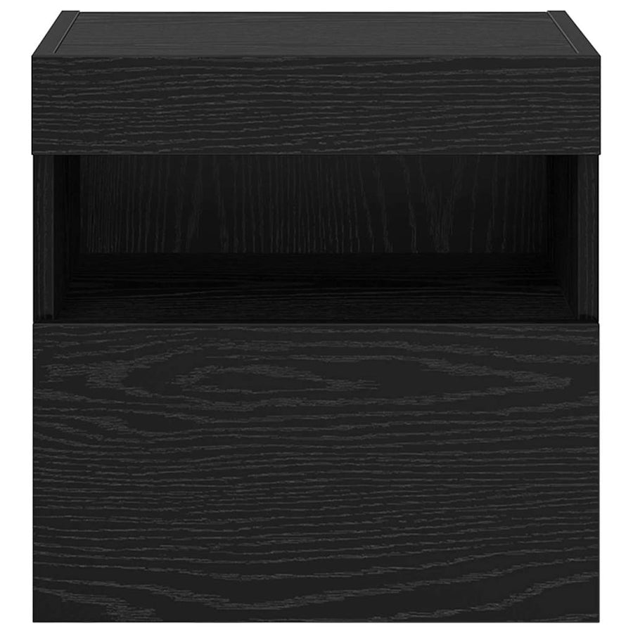 Tv Wandkasten 2 Pcs Zwart Eiken 40 X 30 X 40 Cm Bewerkt Hout