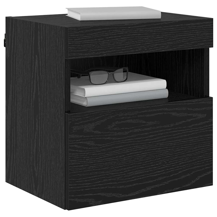 Tv Wandkasten 2 Pcs Zwart Eiken 40 X 30 X 40 Cm Bewerkt Hout