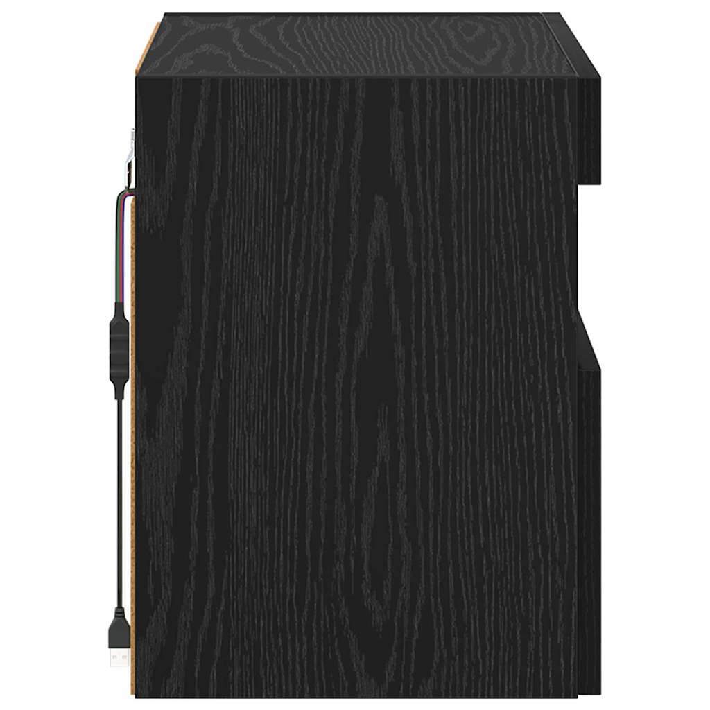 Tv Wandkasten 2 Pcs Zwart Eiken 40 X 30 X 40 Cm Bewerkt Hout
