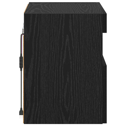 Tv Wandkasten 2 Pcs Zwart Eiken 40 X 30 X 40 Cm Bewerkt Hout