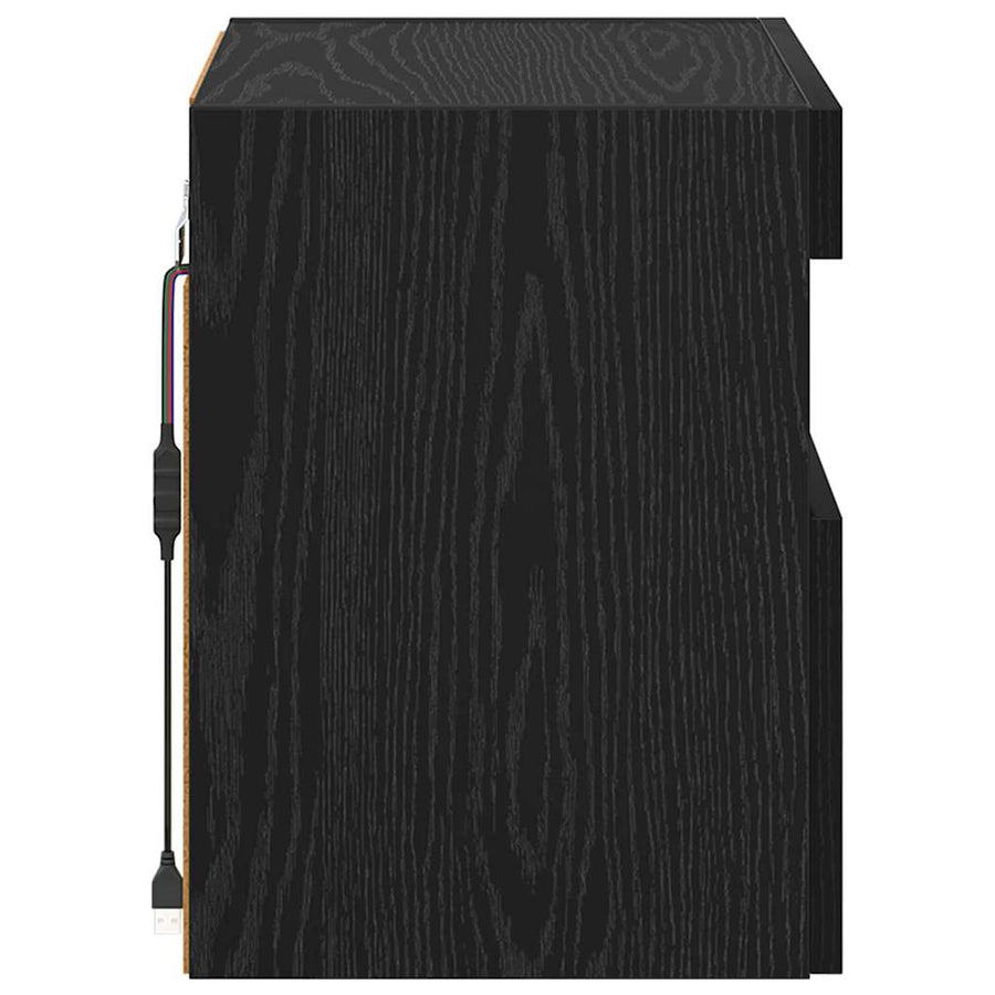 Tv Wandkasten 2 Pcs Zwart Eiken 40 X 30 X 40 Cm Bewerkt Hout