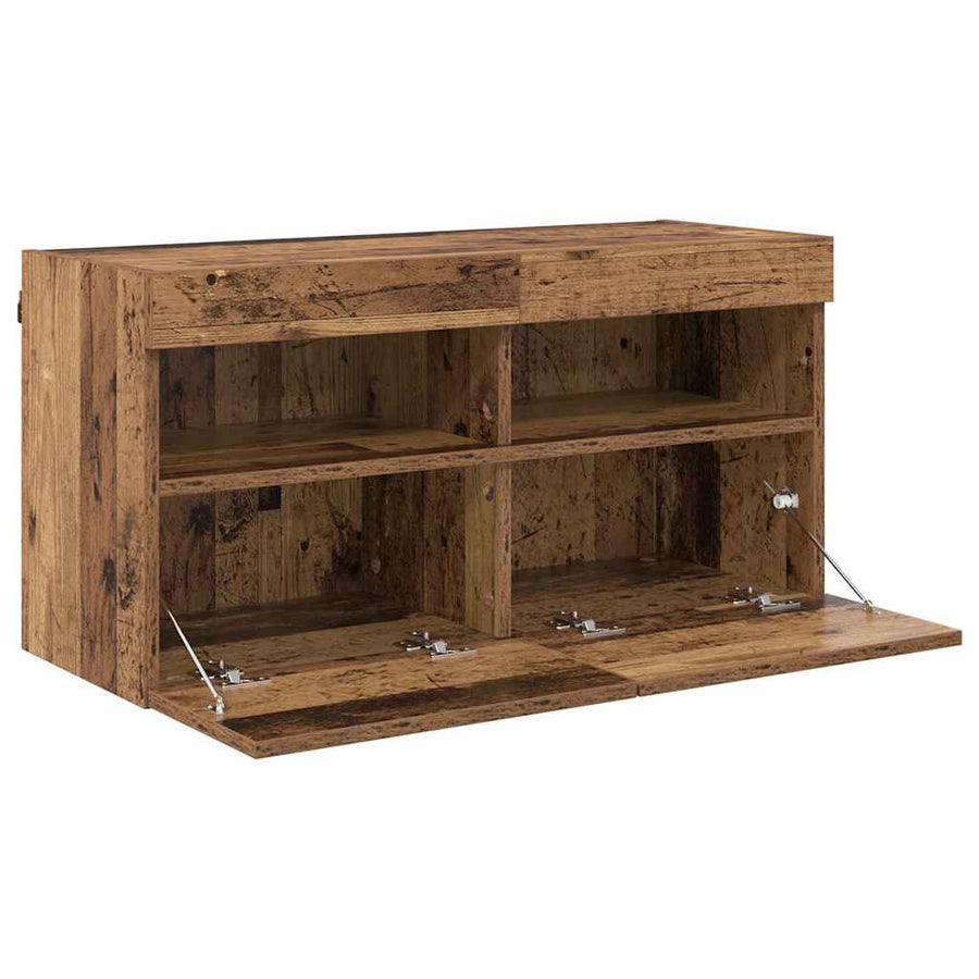 Tv Wandkast Oud Hout 80 X 30 X 40 Cm Bewerkt Hout