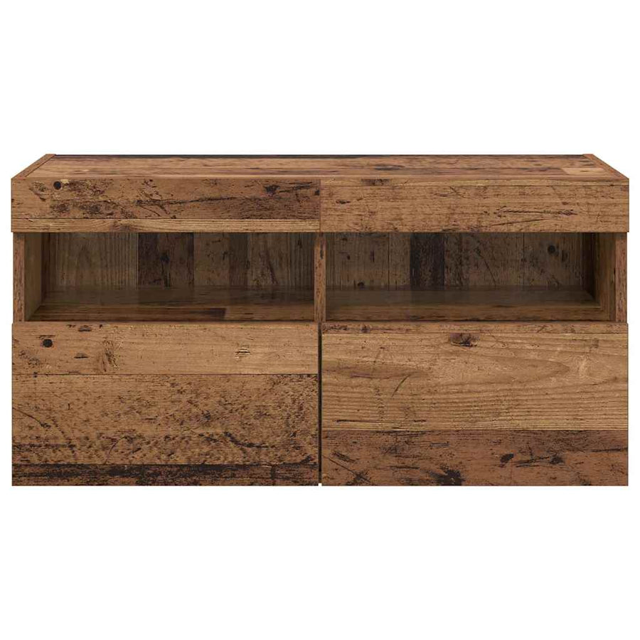 Tv Wandkast Oud Hout 80 X 30 X 40 Cm Bewerkt Hout