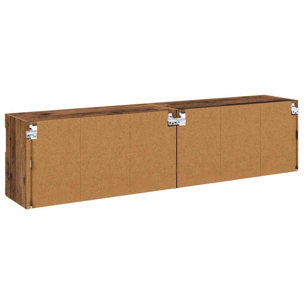 Tv Wandkasten 2 Pcs Oud Hout 80 X 30 X 40 Cm Bewerkt Hout