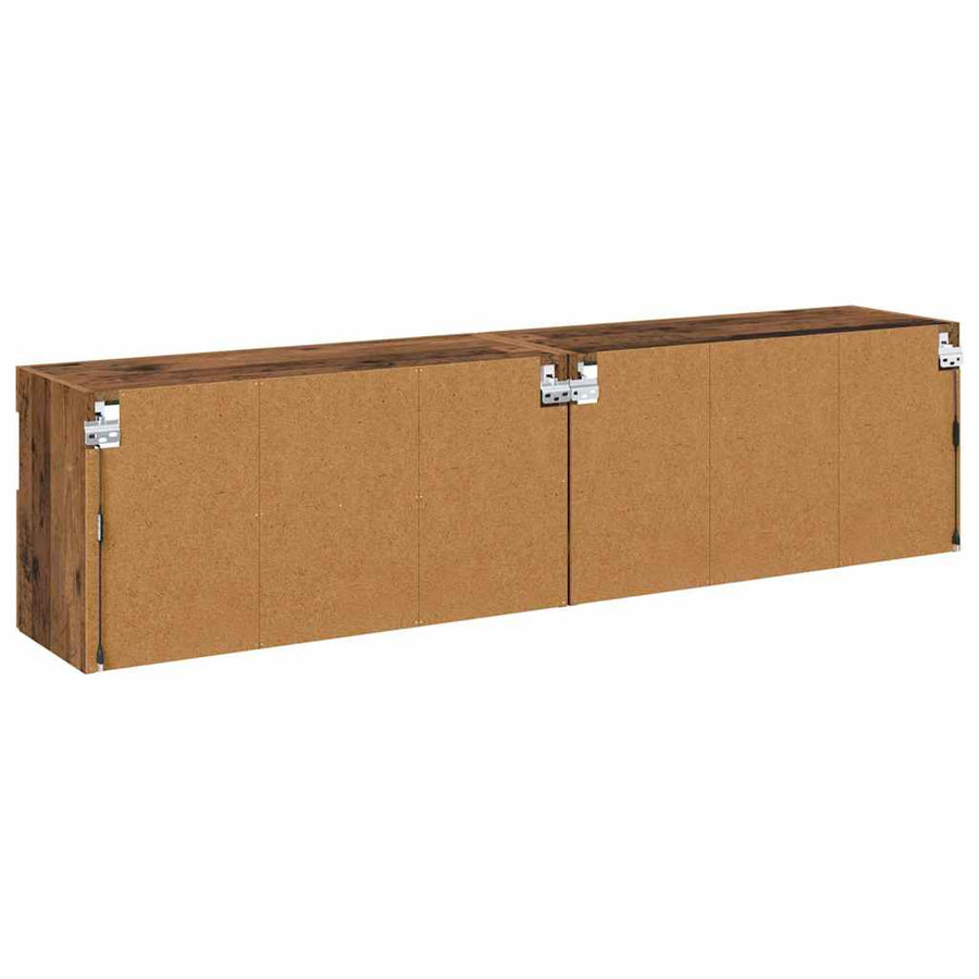 Tv Wandkasten 2 Pcs Oud Hout 80 X 30 X 40 Cm Bewerkt Hout