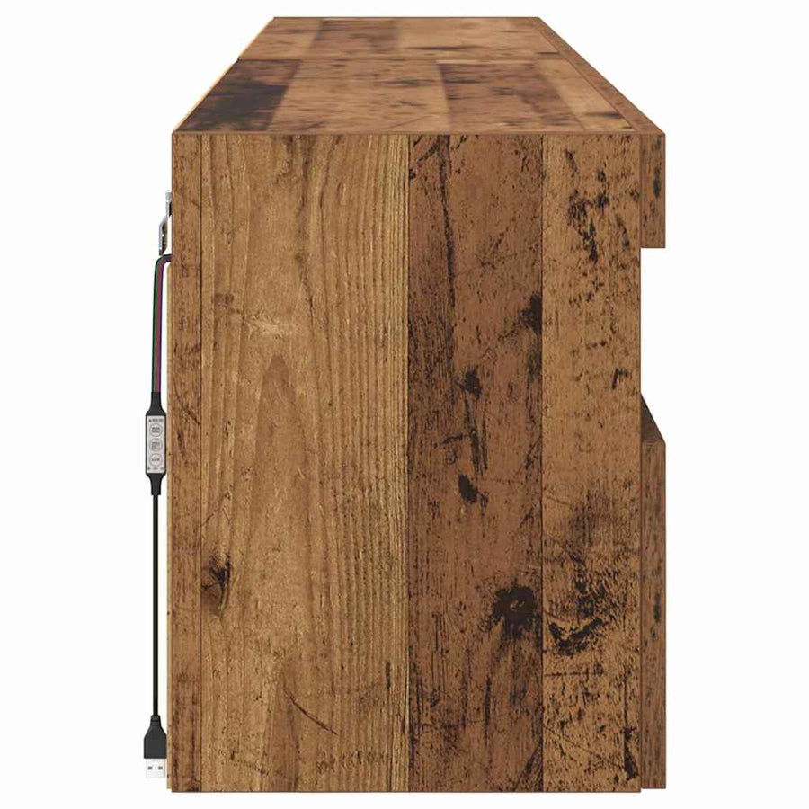 Tv Wandkasten 2 Pcs Oud Hout 80 X 30 X 40 Cm Bewerkt Hout
