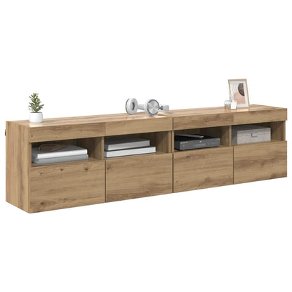 Tv Wandkasten 2 Pcs Artisan Eiken 80 X 30 X 40 Cm Bewerkt Hout