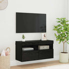 Tv wandkast 80x30x40 cm zwart bewerkt hout