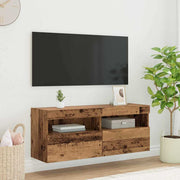 Tv wandkast 100x30x40 cm bewerkt hout