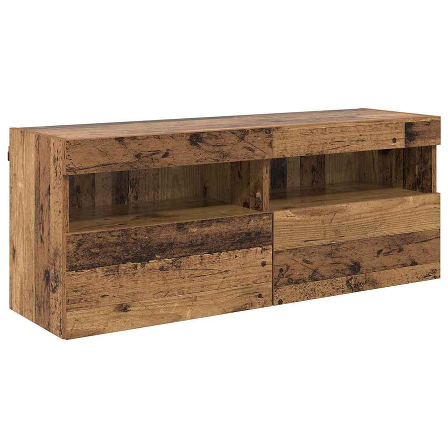 Tv Wandkast Oud Hout 100 X 30 X 40 Cm Bewerkt Hout