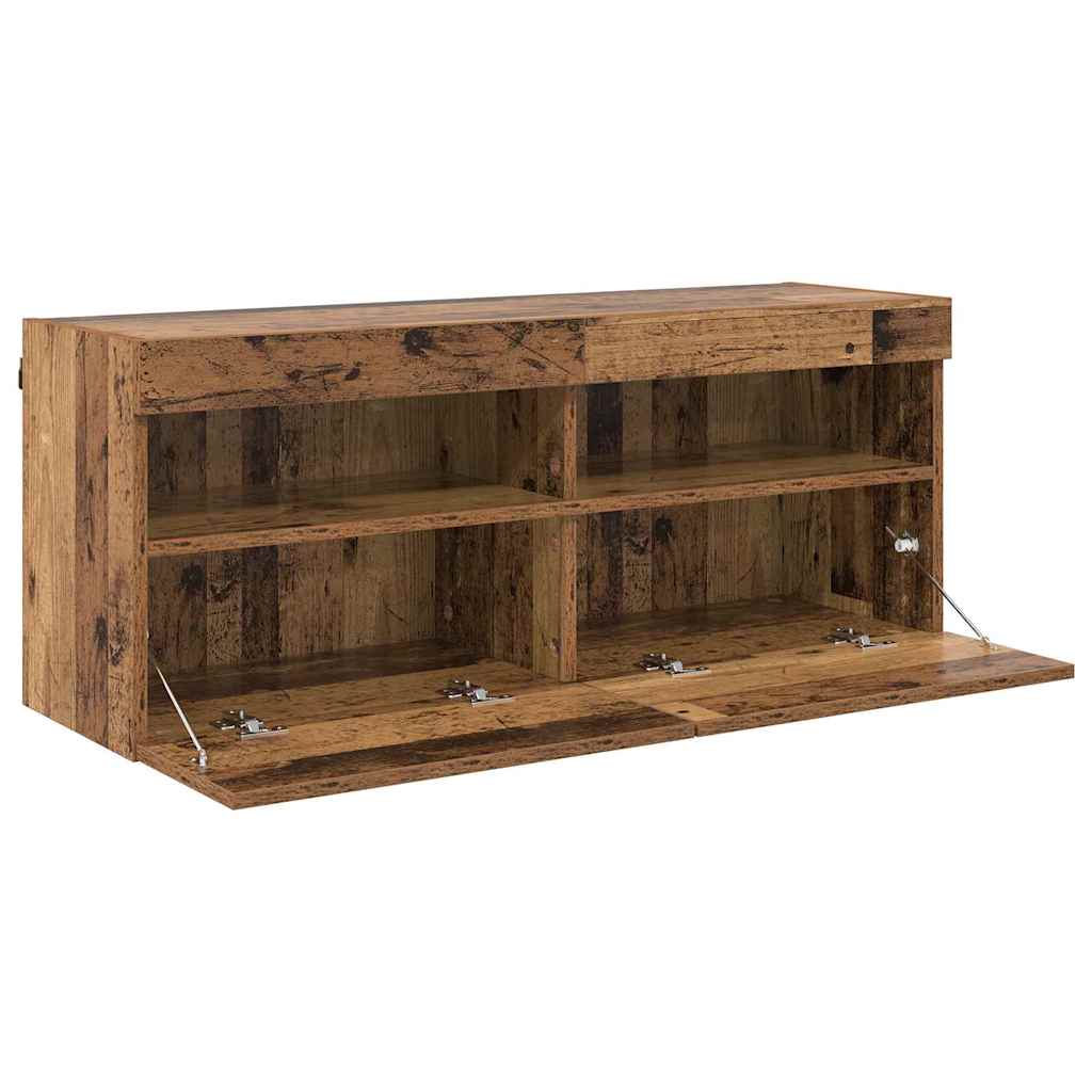 Tv Wandkast Oud Hout 100 X 30 X 40 Cm Bewerkt Hout